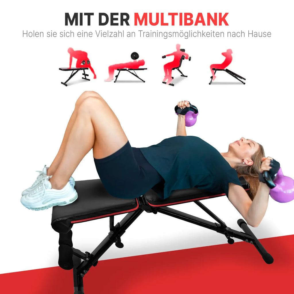 Verstellbare Hantelbank klappbar für multifunktionales Training und verstellbares Schultertraining