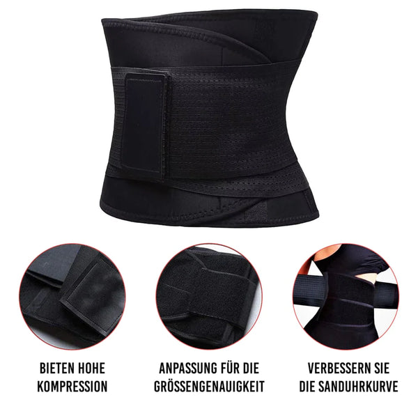 Schwarzer Waist Trainer für Hula-Hoop-Training, Fitness Korsett und Bauchweggürtel