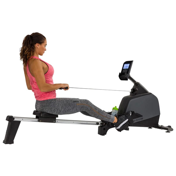 Indoor rowingmaschine mit digitalem Display, Premium Rudergerät und analoger Brustgurtanschluss